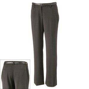 Apt. 9 Women's Curvy Fit Straight-Leg Pants, Mulch, Size 2 Tall
